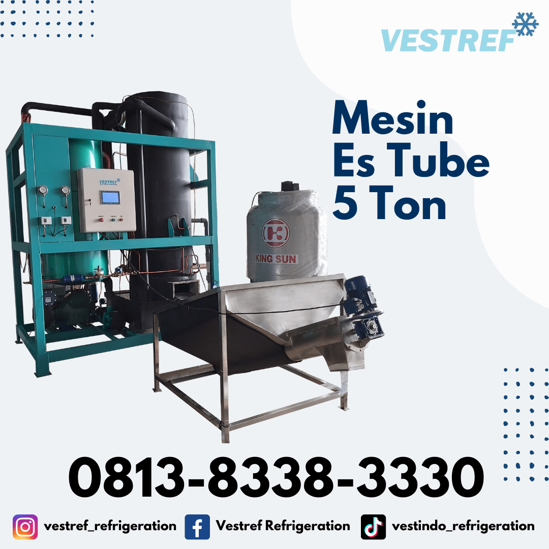Mesin es tube kapasitas 5 Ton