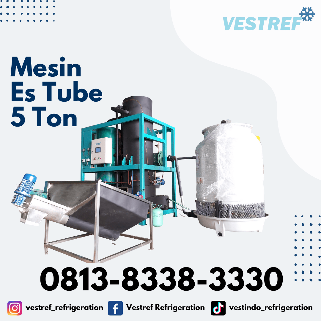 Mesin es tube kapasitas 5 Ton